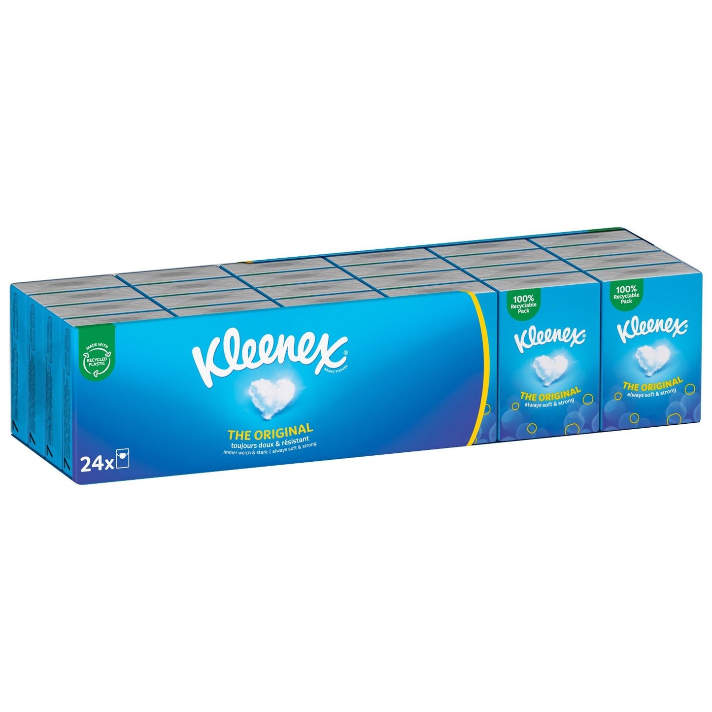 Weiche und starke recycelbare Taschentücher von KLEENEX