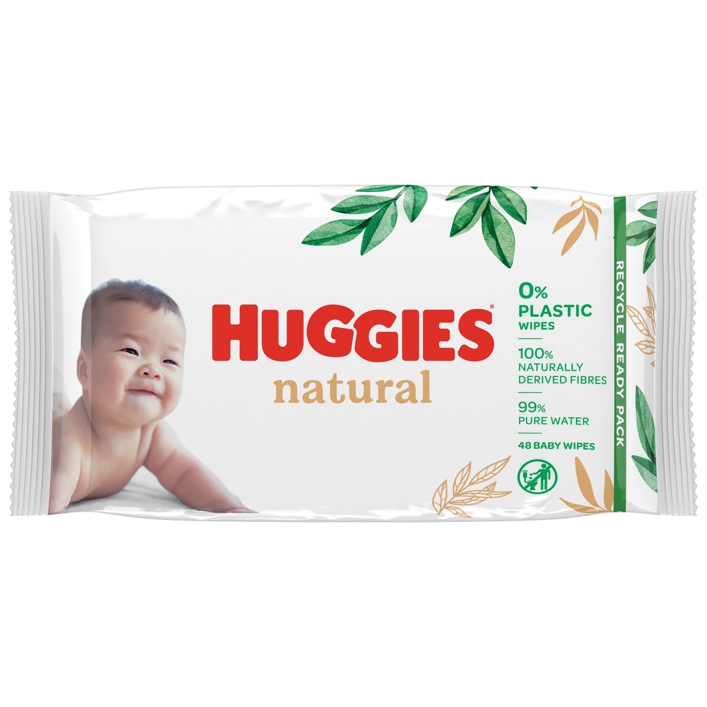 Lingettes Bébé Corps et Mains et Visage 99% d'Eau Pure HUGGIES les 3 paquets de 48 lingettes