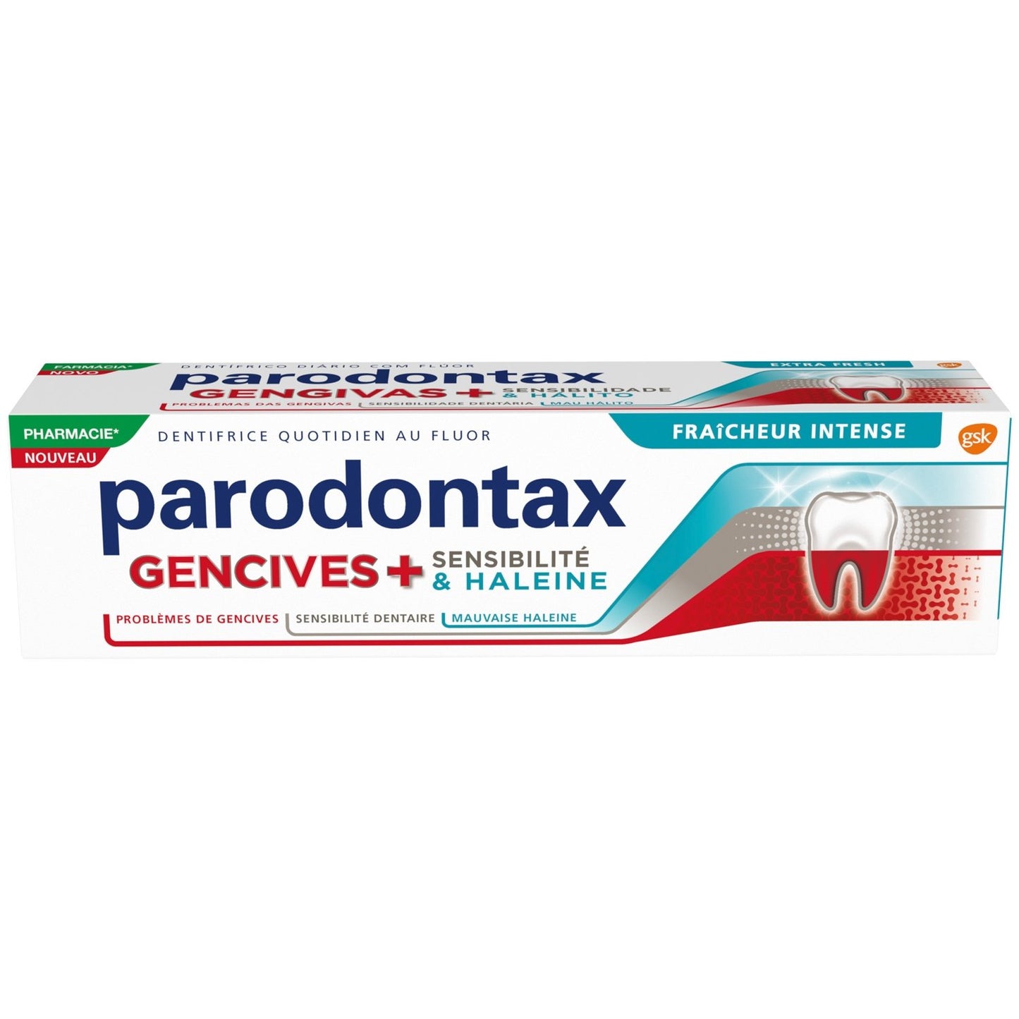 Dentifrice Gencives Sensibilité Haleine Fraîche Protège et Renforce les Gencives PARODONTAX le tube de 75mL