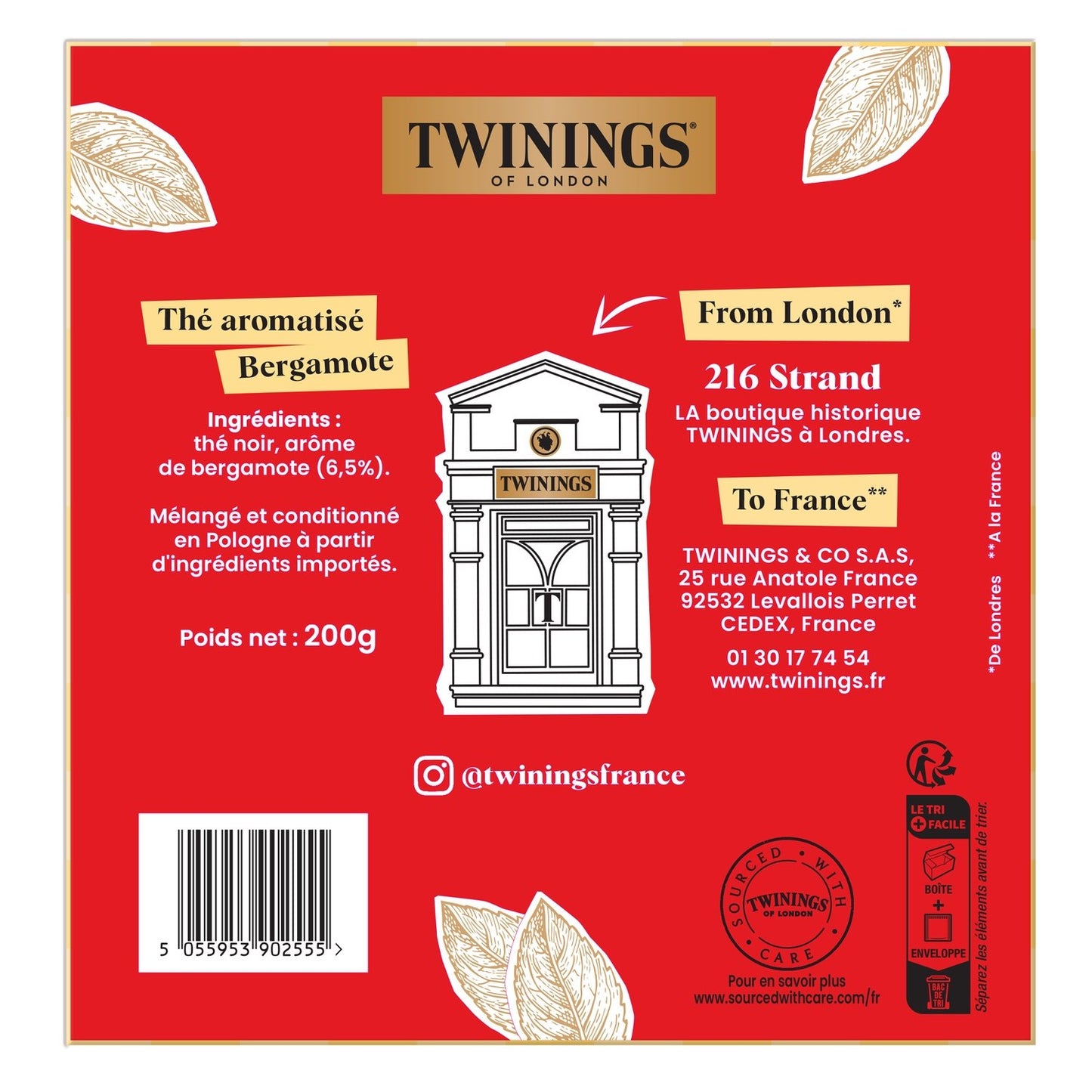 Thé Noir Original Earl Grey TWININGS