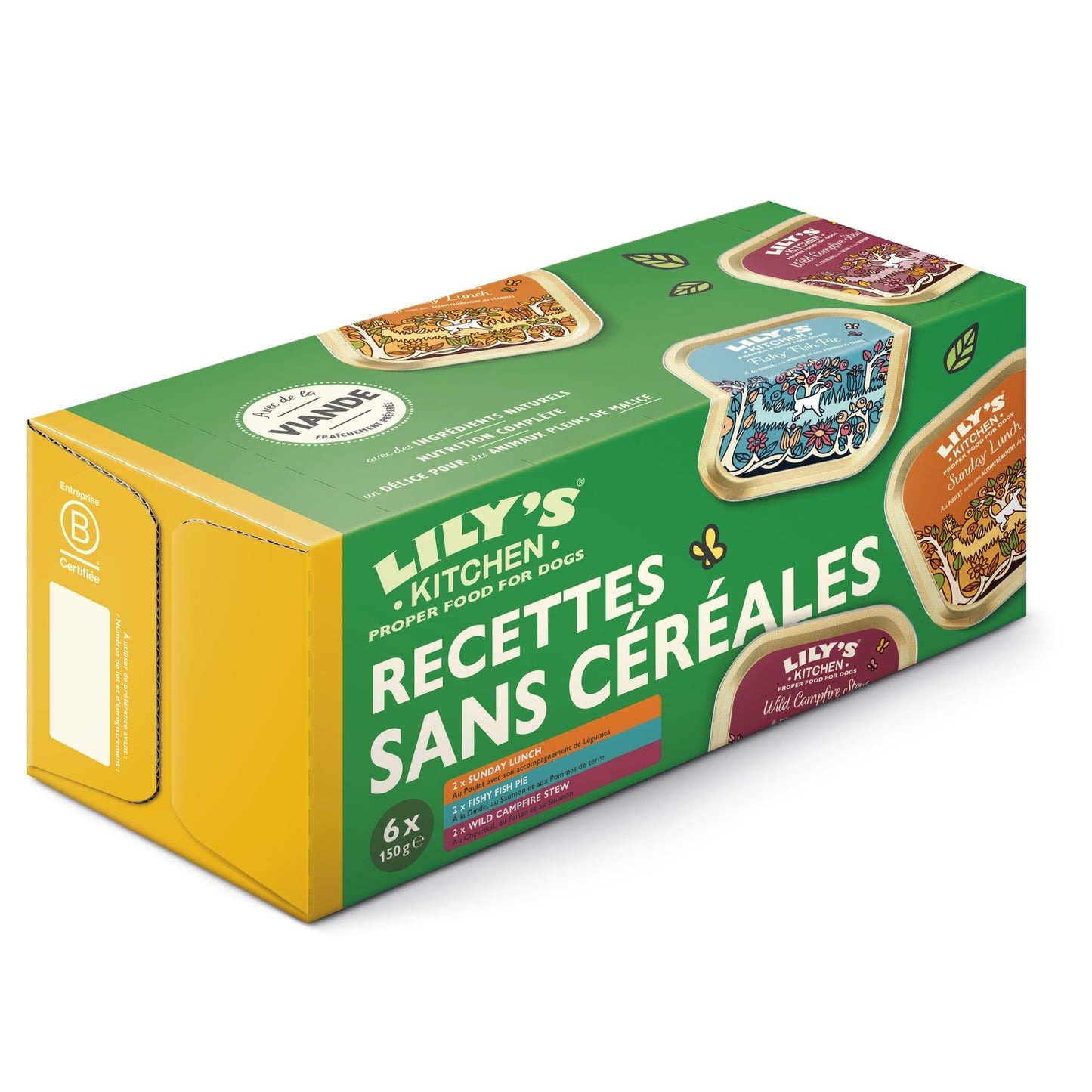 Pâtée pour Chien Viande Sans Céréales LILY'S KITCHEN les 6 de 150g