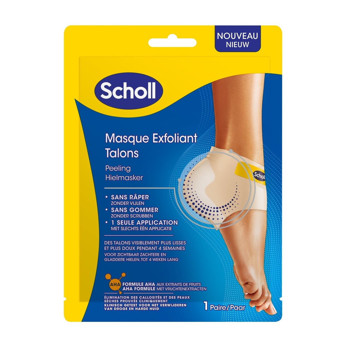 Masque Pieds Exfoliant Talons Aha aux Extraits de Fruits SCHOLL