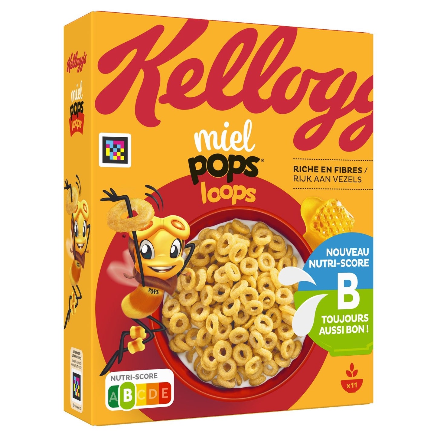 Céréales Miel Pops Loops Miel KELLOGG'S Le paquet de 330g