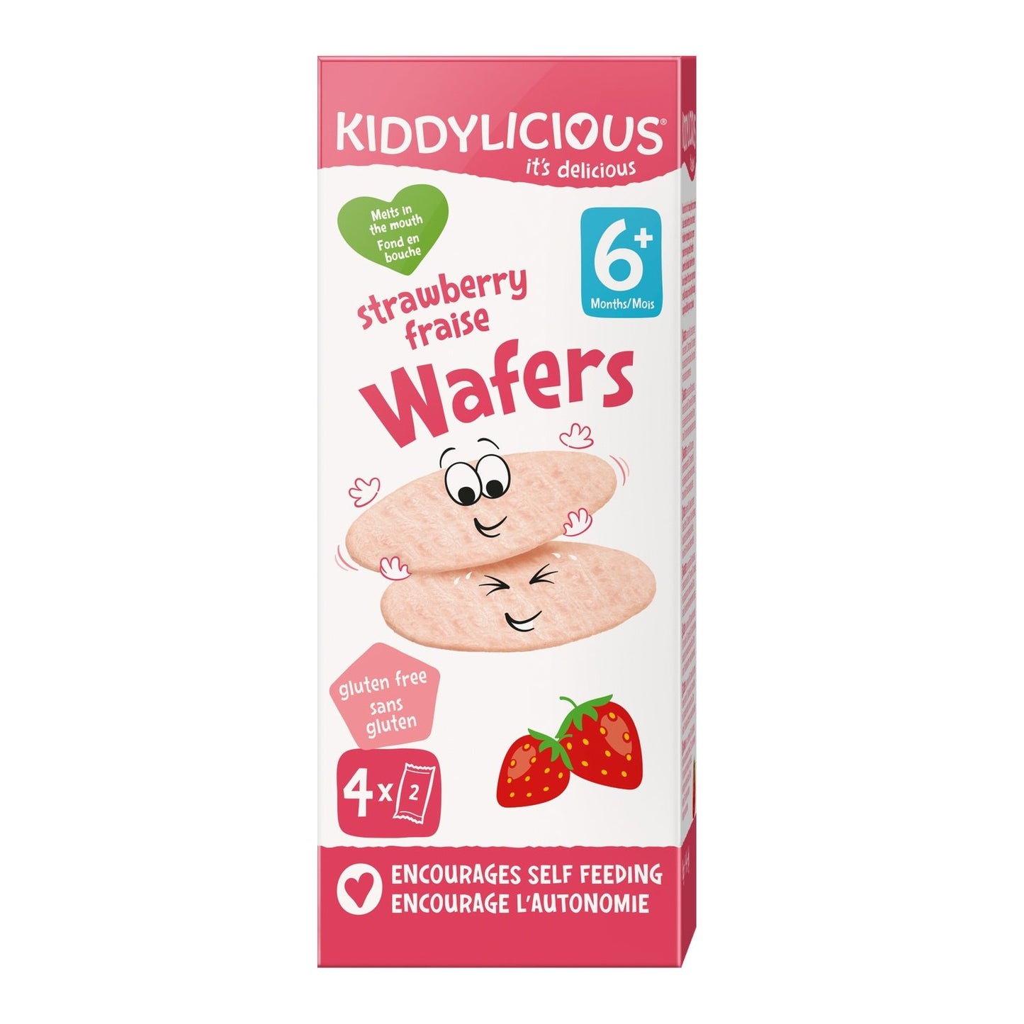 Biscuits Bébé Dès 6 Mois Gaufrettes Fraise Kiddilicious KIDDYLICIOUS le paquet de 16g