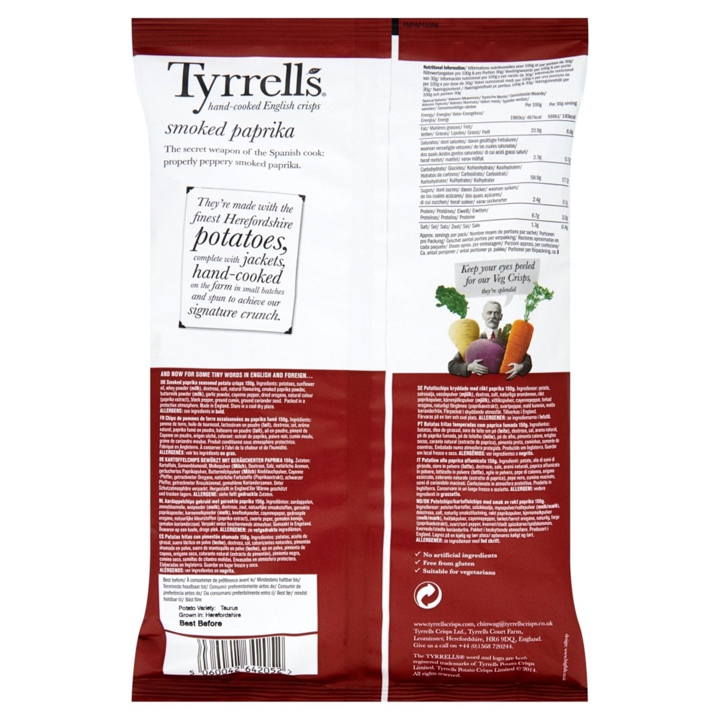 Chips Piment Doux et Poivron TYRRELL'S