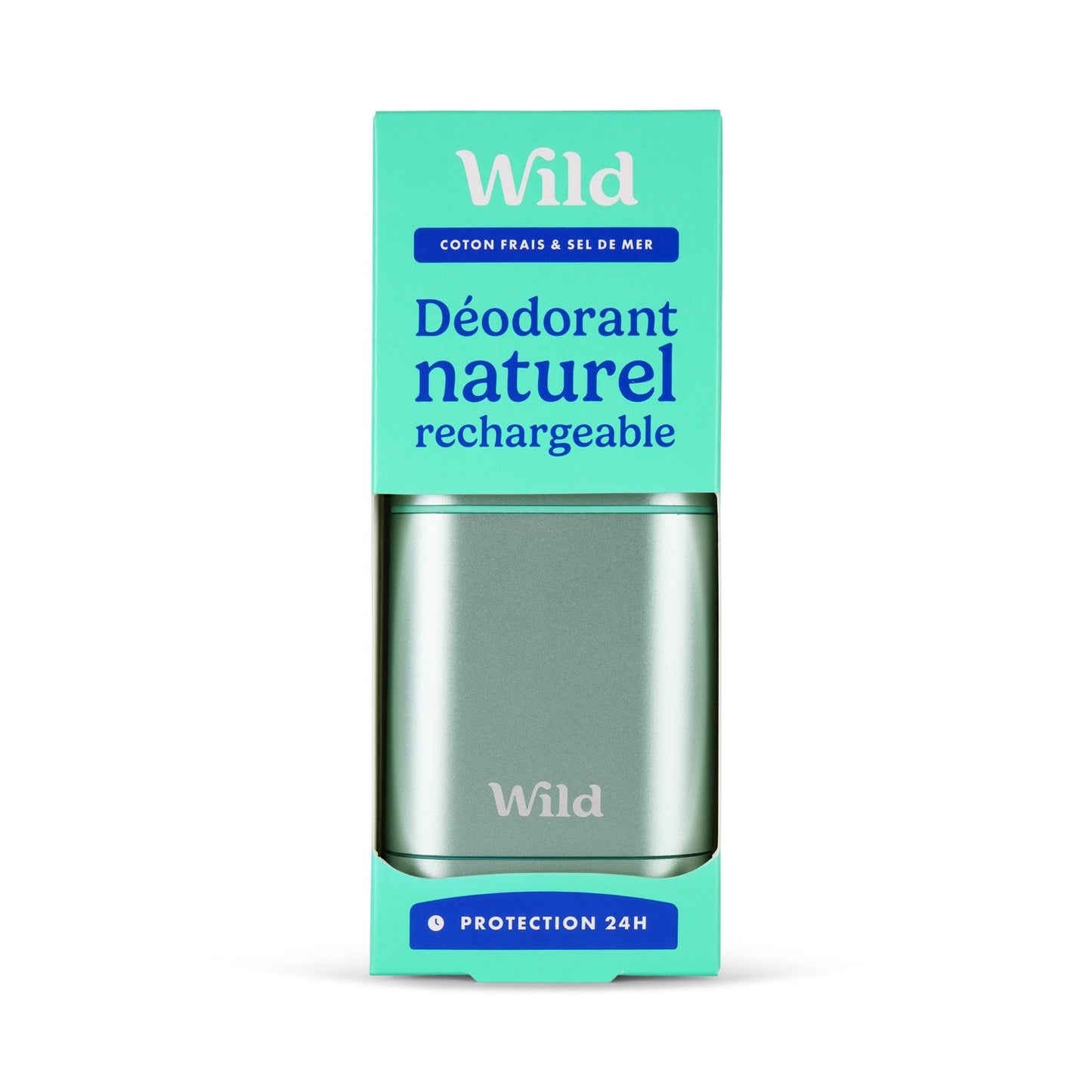 Déodorant Rechargeable au Coton Frais et Sel de Mer WILD le flacon de 40g