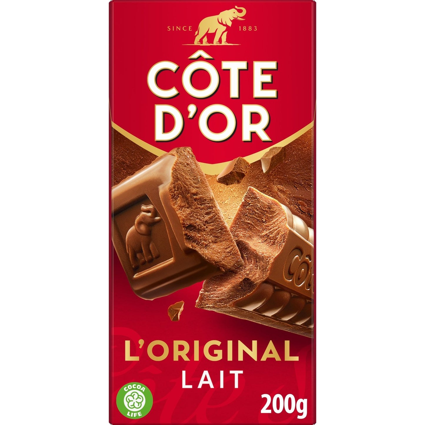 Tablette de Chocolat Lait l'Original COTE D'OR La tablette de 200 g