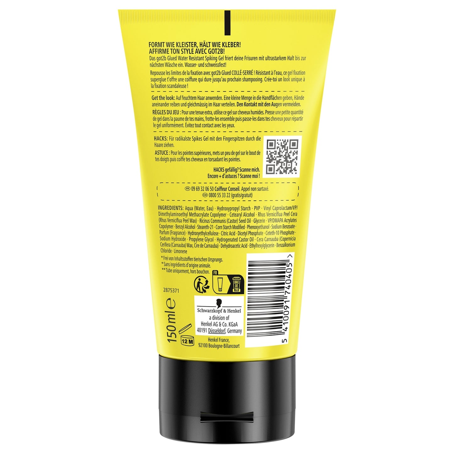 Gel coiffant Fixation Ultime Force 6 Collé-serré Waterproof GOT2B