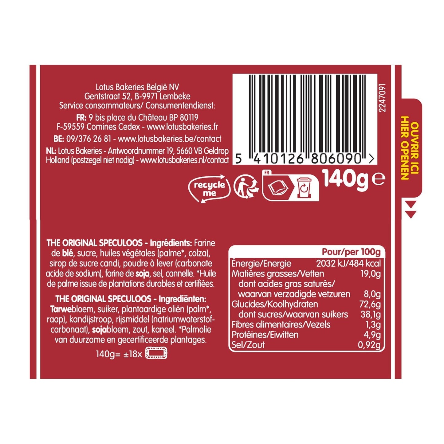 LOTUS BISCOFF Original Spekulatius Kekse