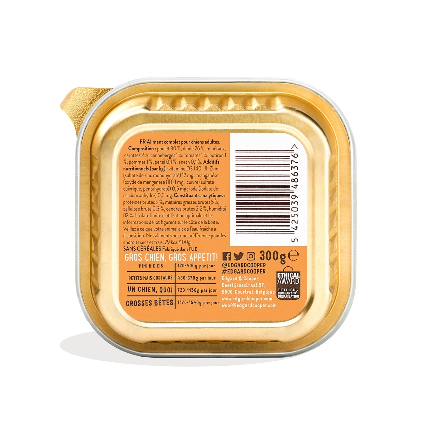 Pâtée pour Chien Adulte Sans Céréales Poulet Dinde Edgar & COOPER