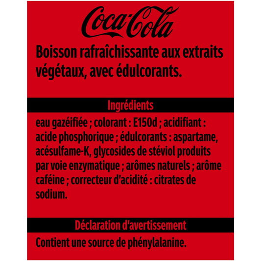 Soda Sans Sucres COCA-COLA