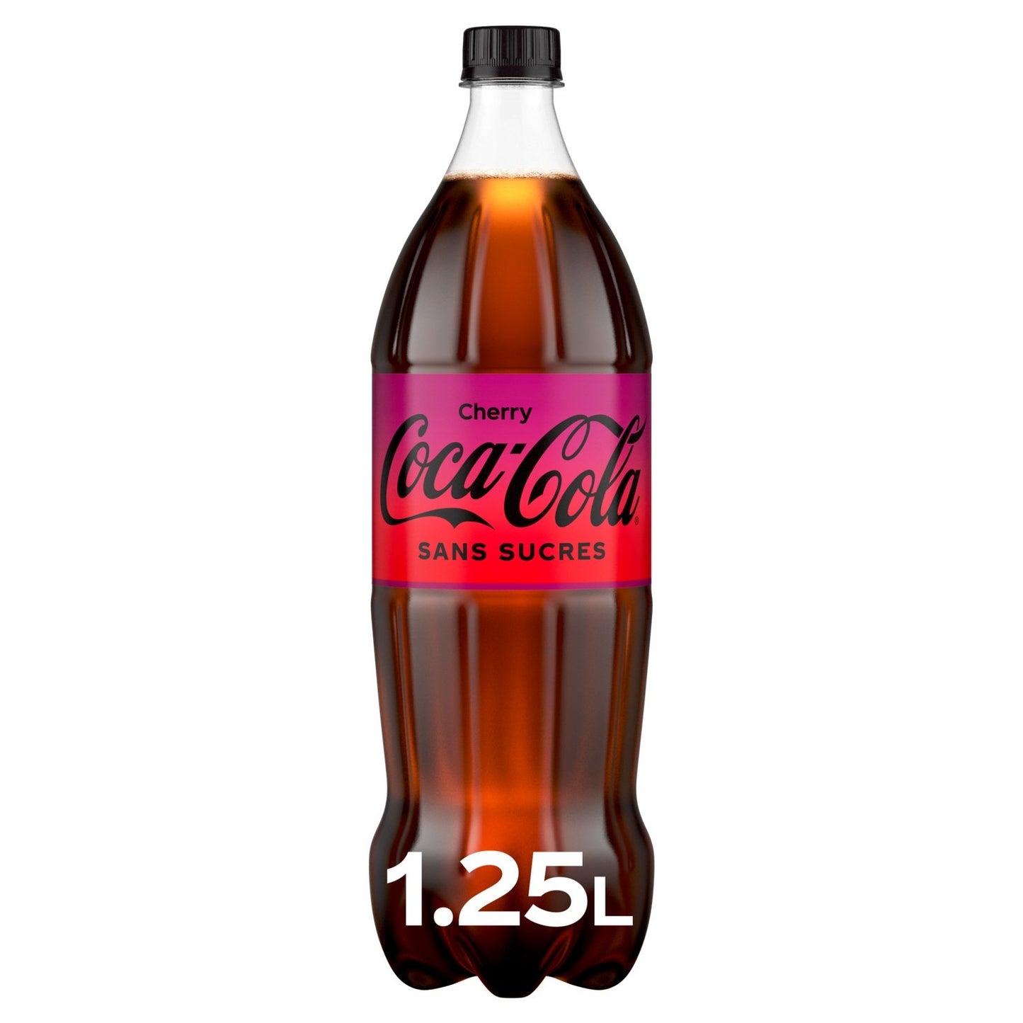 Soda au Cola Goût Cherry Zéro Sucres COCA-COLA la bouteille d'1,25L