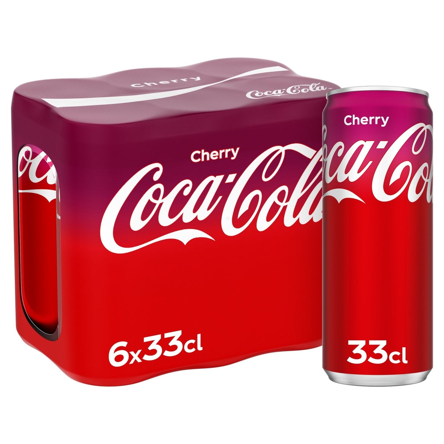 Soda au Cola Goût Cherry COCA-COLA le pack de 6 canettes de 33cL
