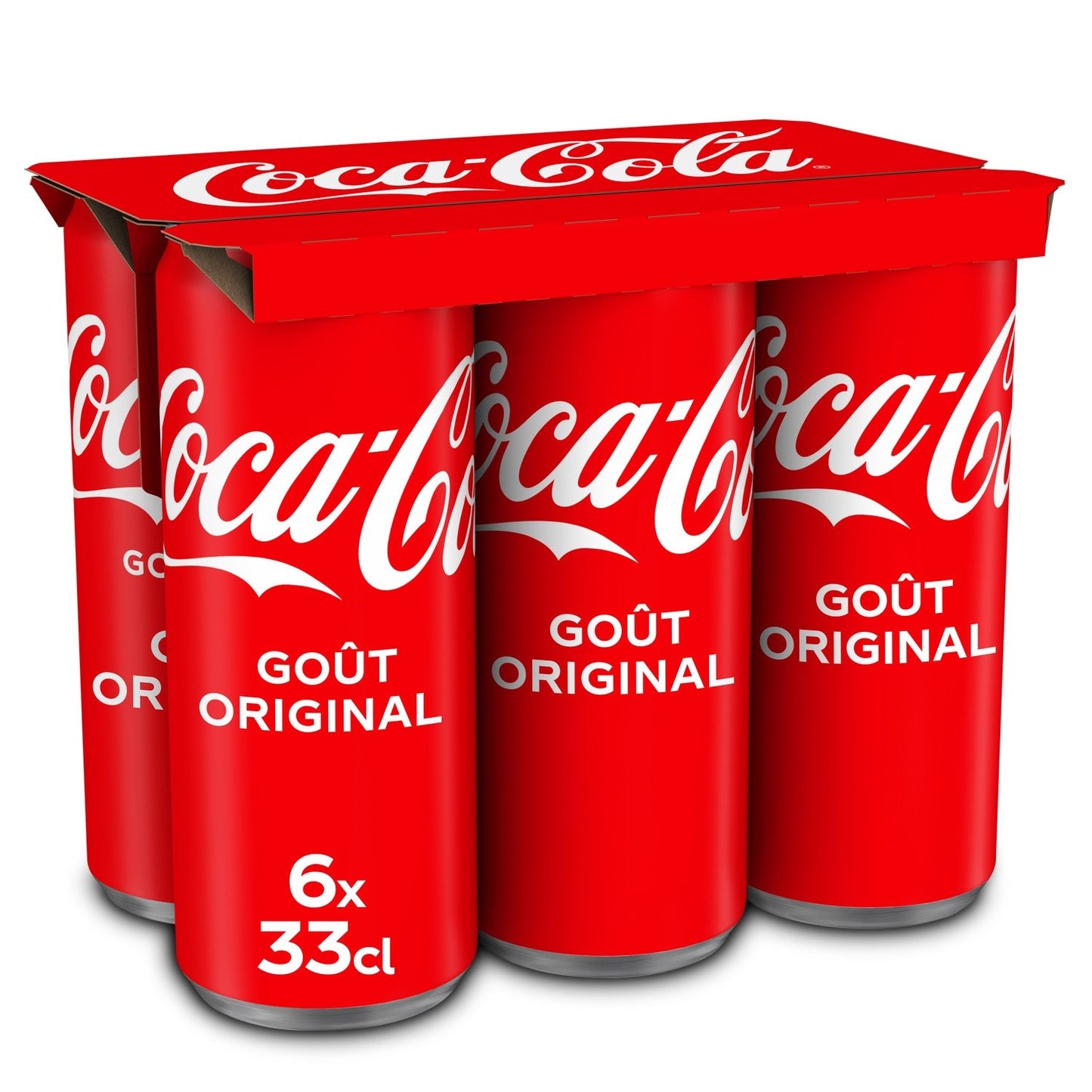 Soda au Cola Goût Original COCA-COLA le pack de 6 canettes de 33cL