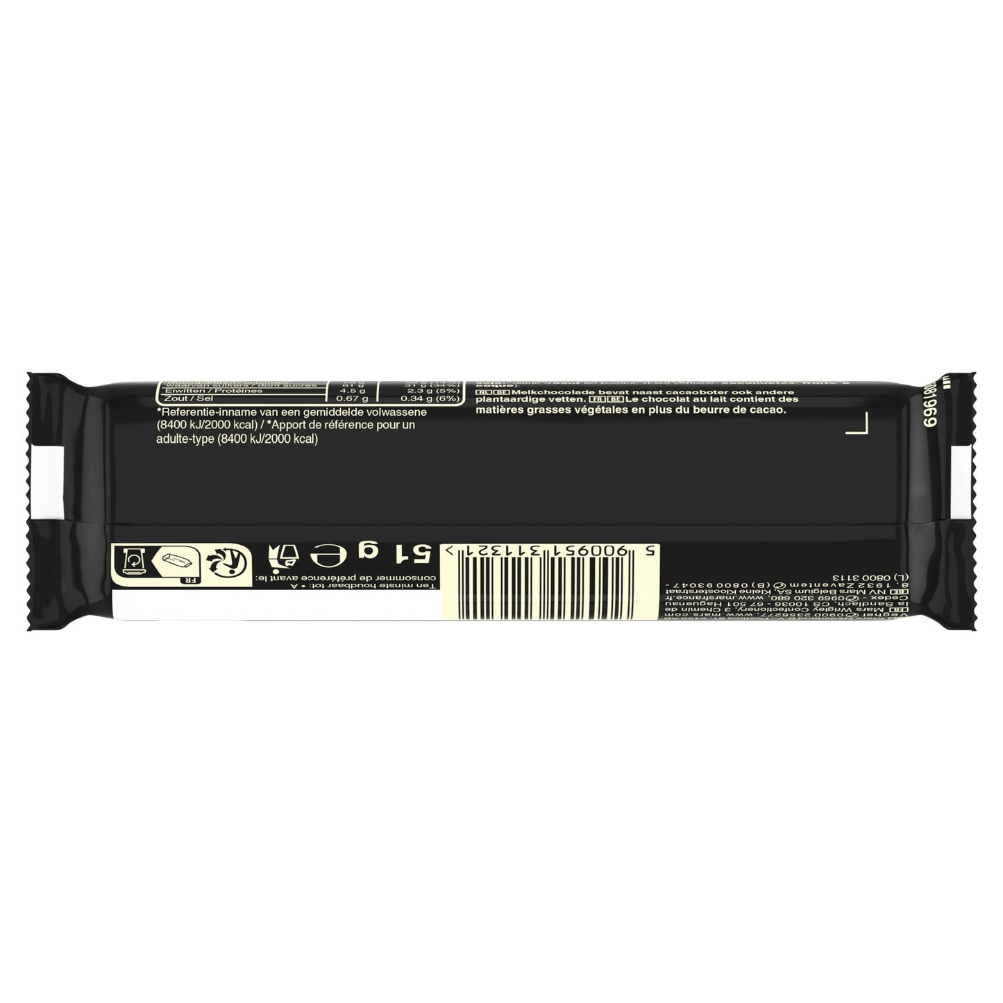 Barre chocolatée Lait Caramel Nougat MARS