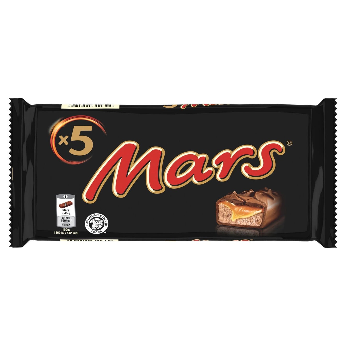 Barres Chocolatées Lait Caramel MARS les 5 barres de 45g