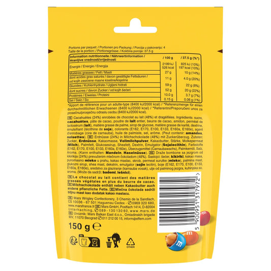 Bonbons Chocolats Lait Cacahuète M&MS