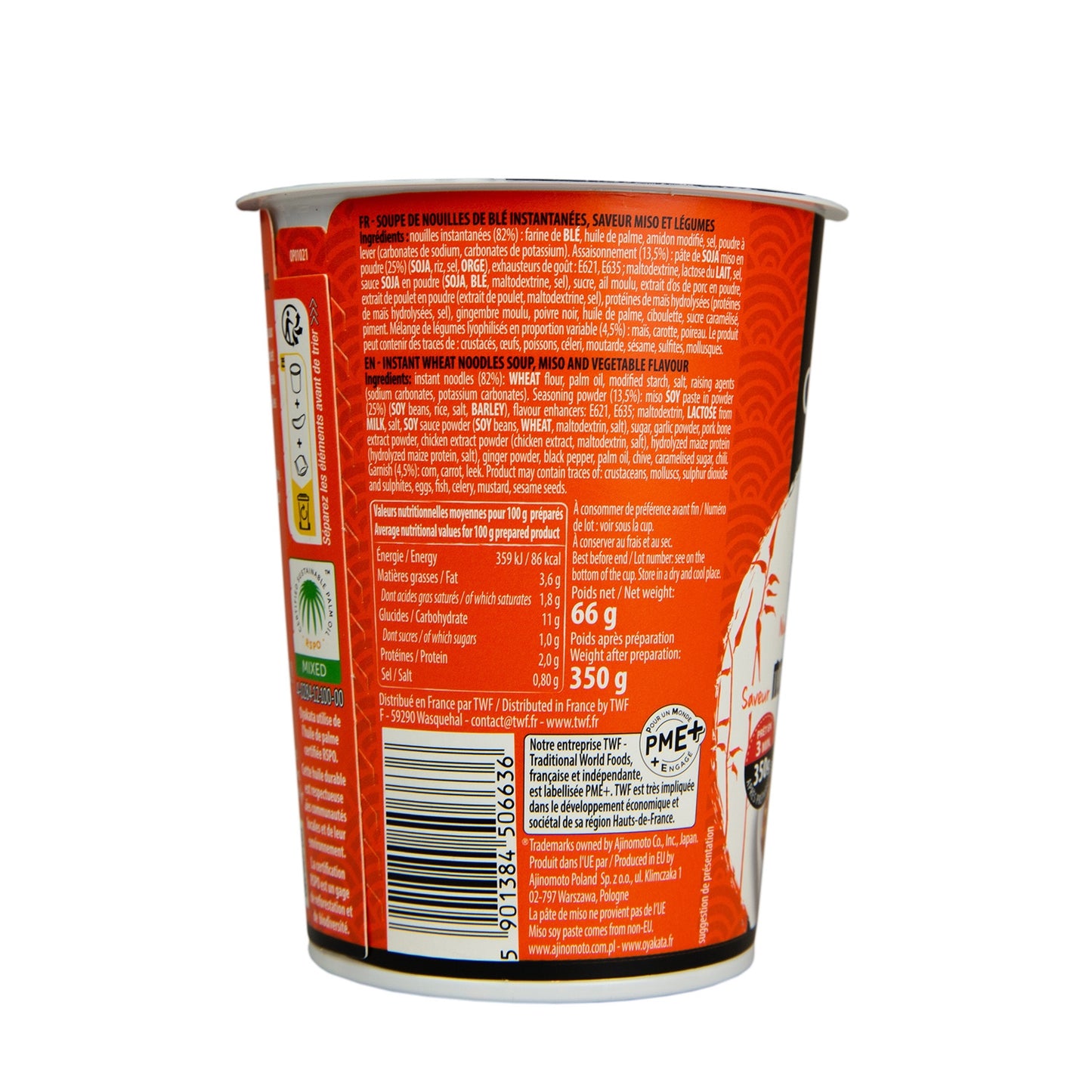 Nouilles Longues et Fines Saveur Miso & Légumes OYAKATA