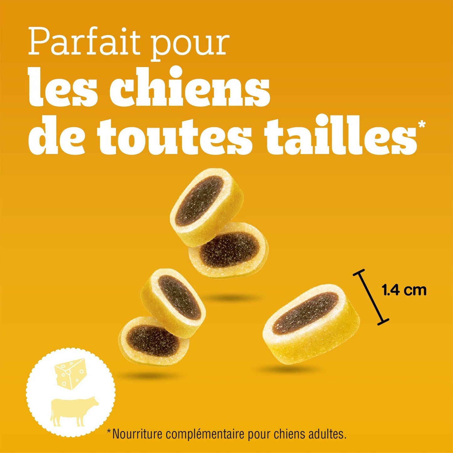 Friandises pour Chien Adulte Fourrés Gourmands Boeuf Fromage Tasty Minis PEDIGREE