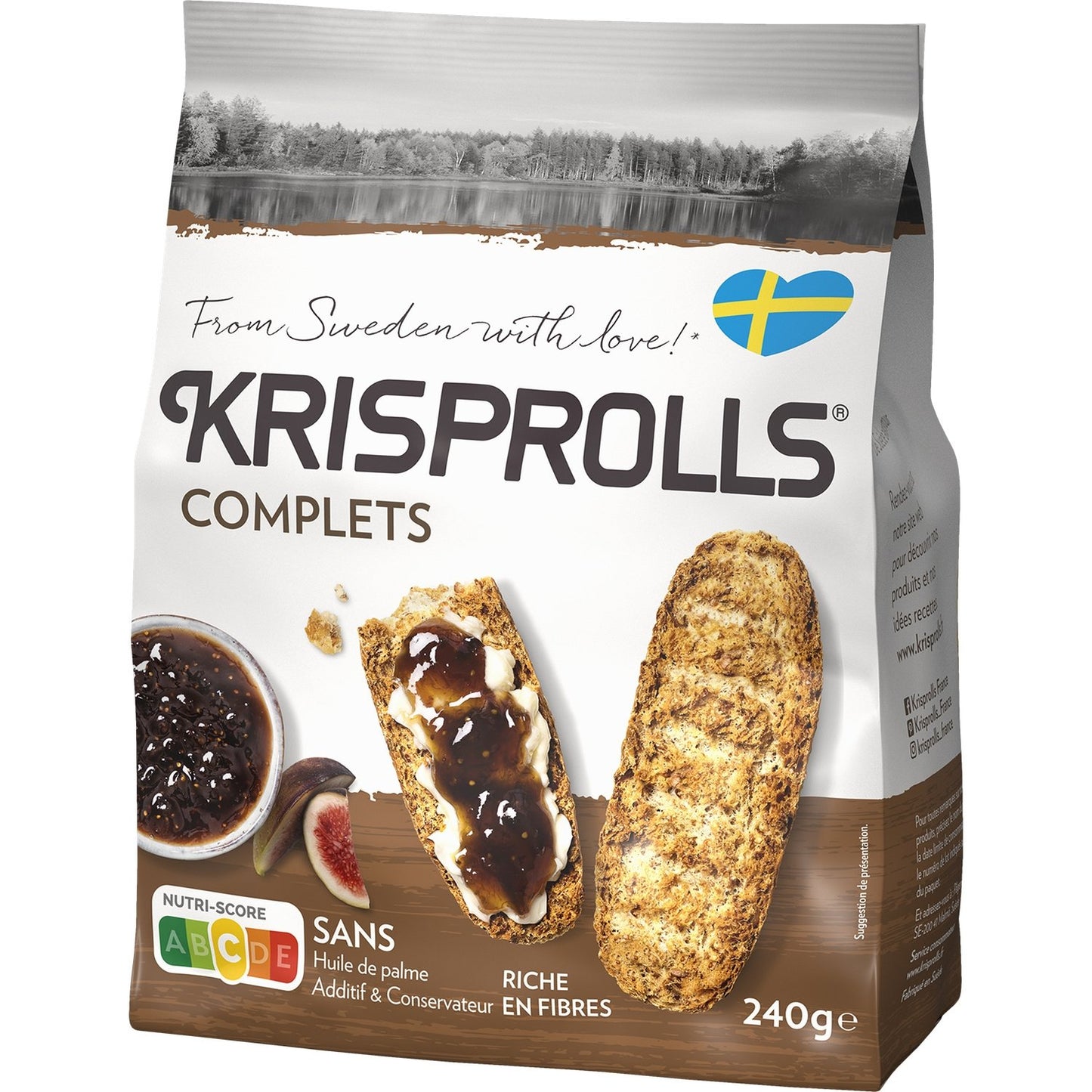 Pains Suédois Grillés Complets KRISPROLL'S Le paquet de 225g