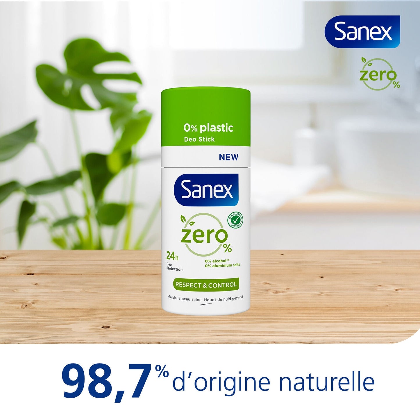 SANEX Respect & Control Zero 0% Solid Stick Deodorant