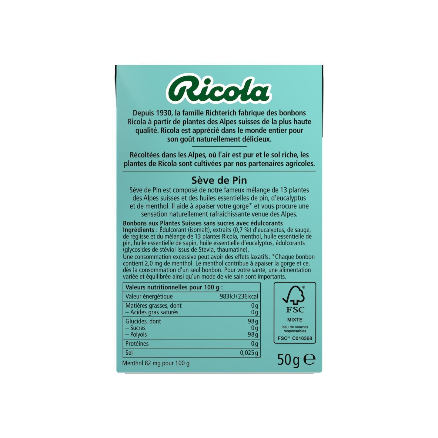 RICOLA Alpine Pine Sap Candy