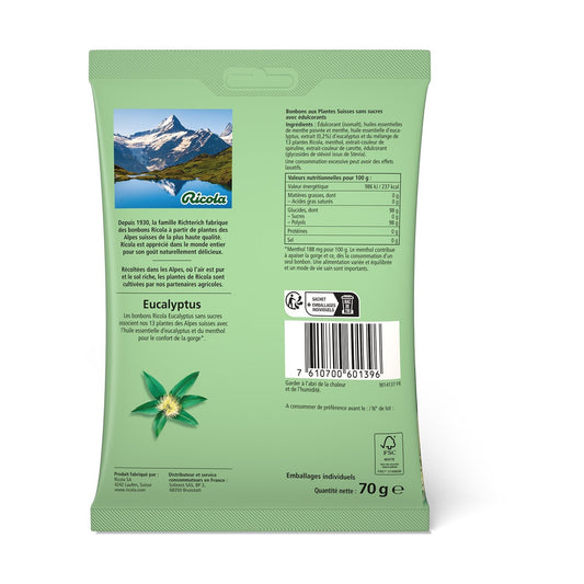 Bonbons Eucalyptus S/sucres RICOLA