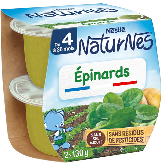 Plat Bébé Dès 4 à 6 Mois Épinards Naturnes NESTLE