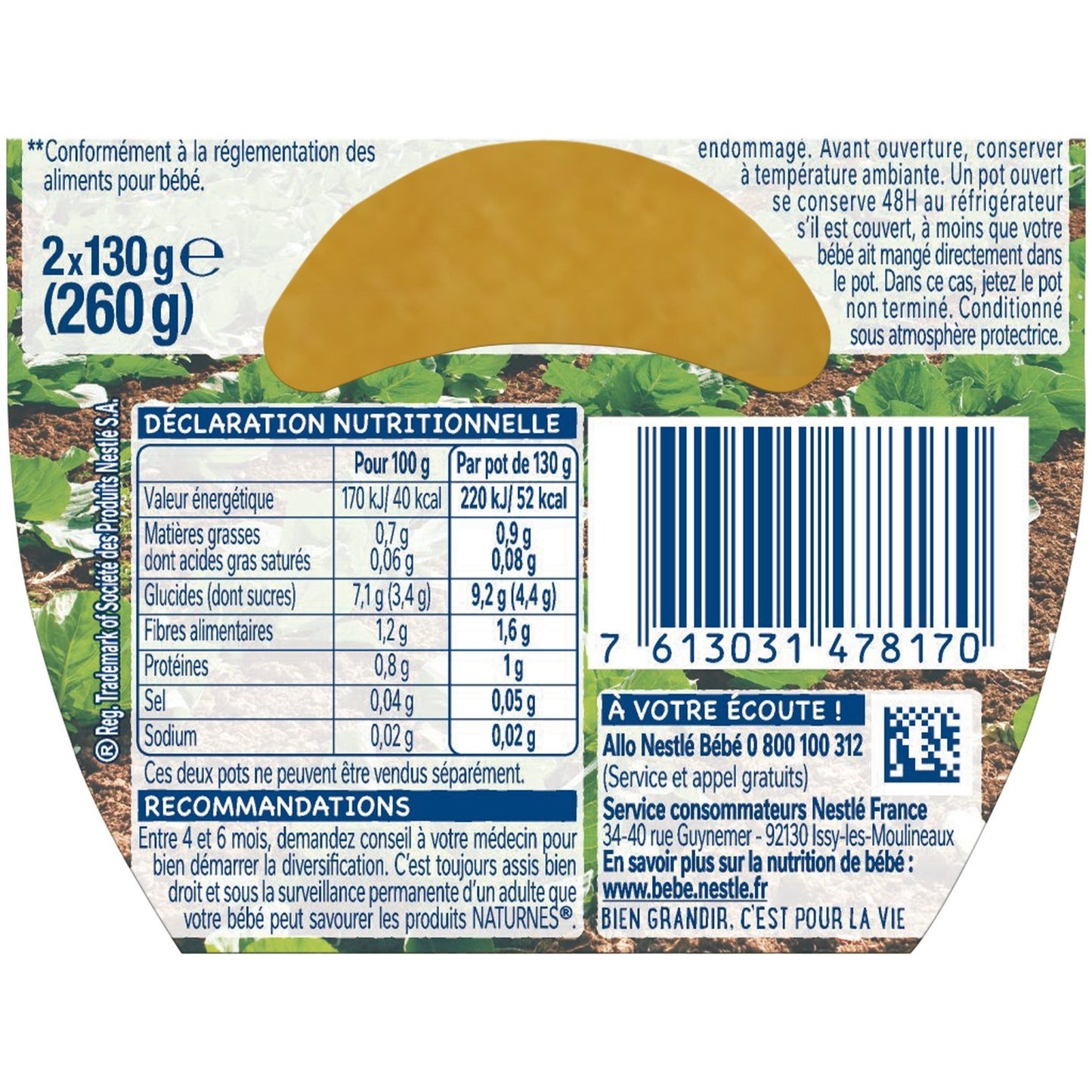 Baby Dish From 4/6 Months Pumpkin Naturnes NESTLE