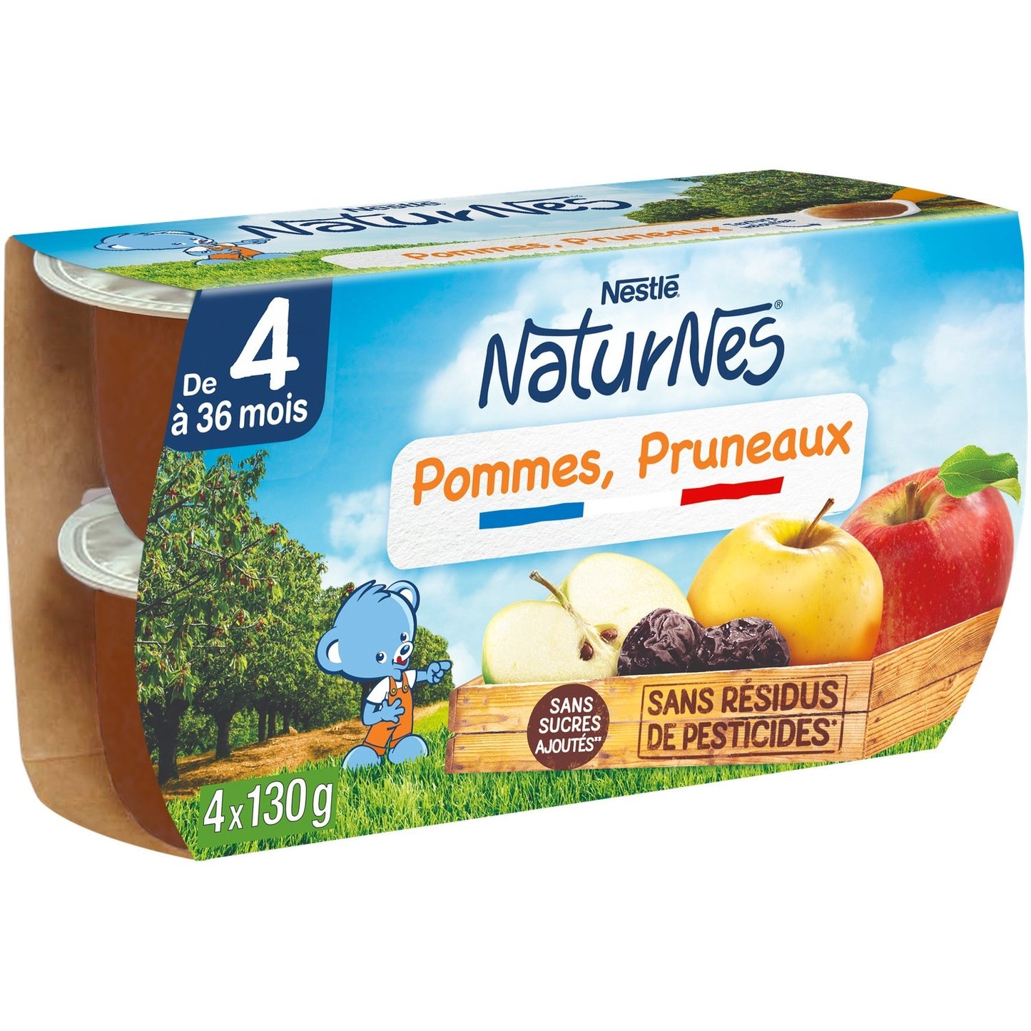 Baby Compotes From 4/6 Months, Apples, Prunes, NATURNES