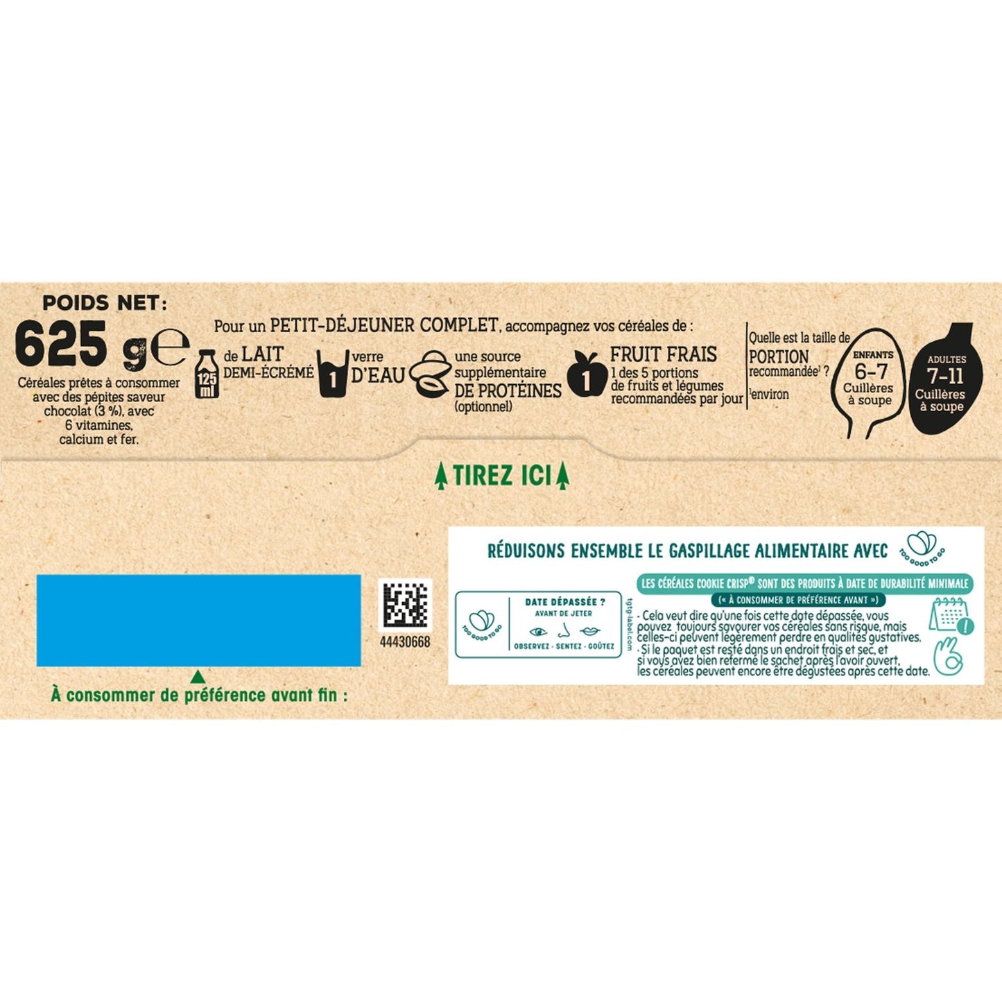 Céréales Cookie Crisp Pépites de Chocolat NESTLE