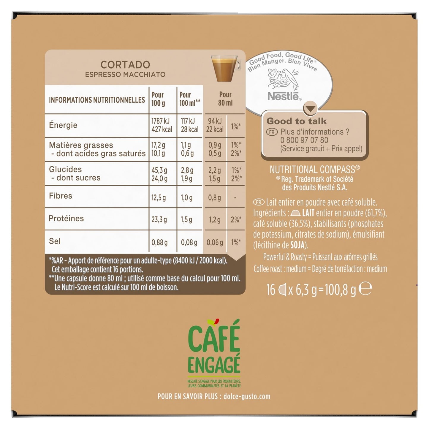 Café au Lait Capsules Cortado Espresso Macchiato NESCAFE DOLCE GUSTO