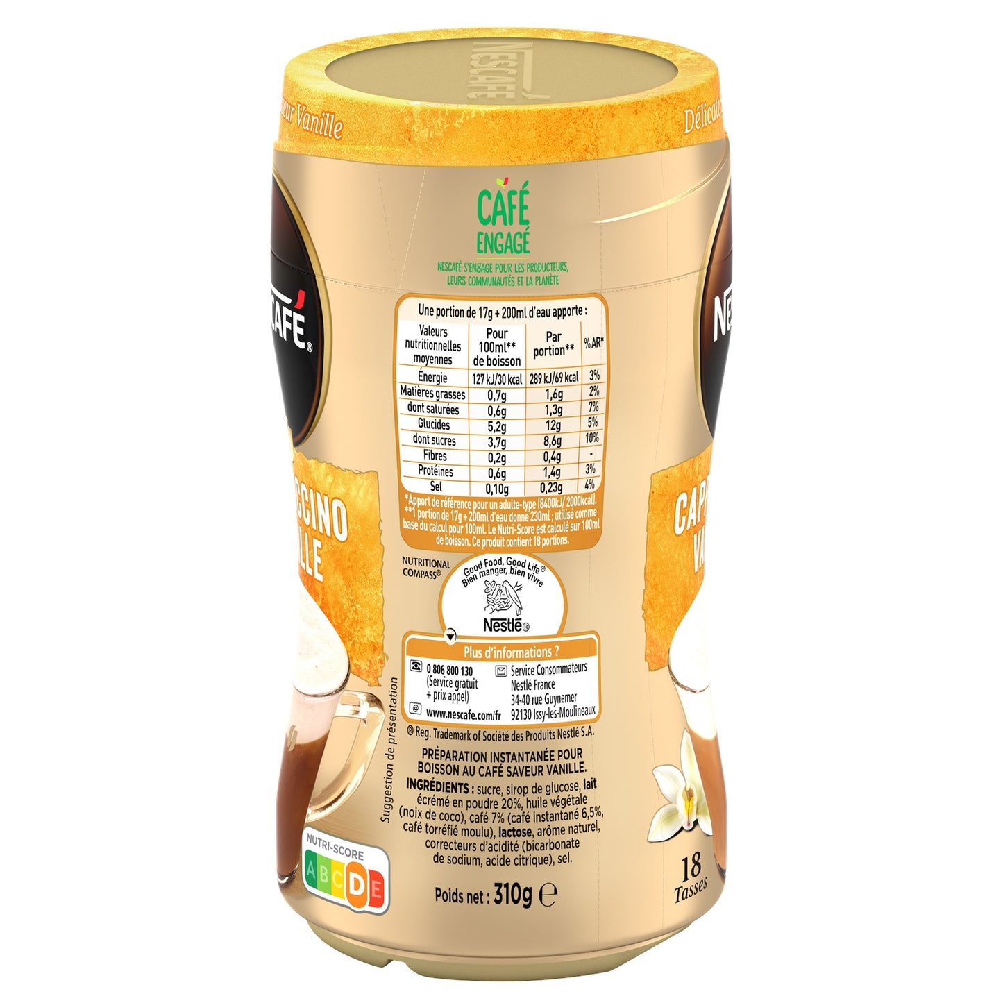 Café Soluble Cappuccino Vanille NESCAFE