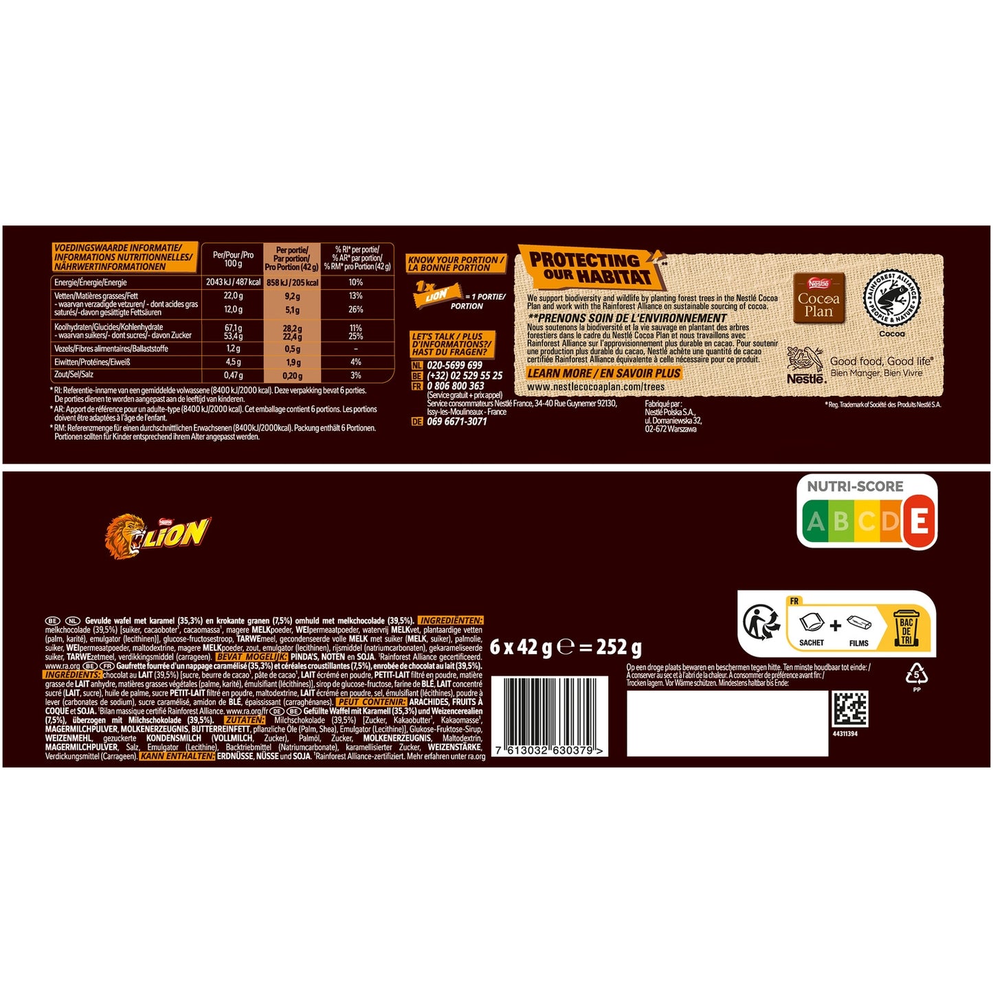 Barres Chocolatées Lait LION
