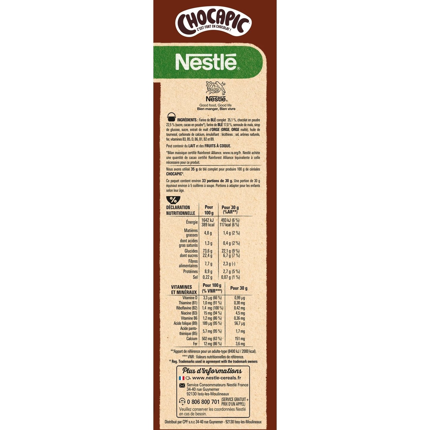 Céréales Chocapic Chocolat NESTLE