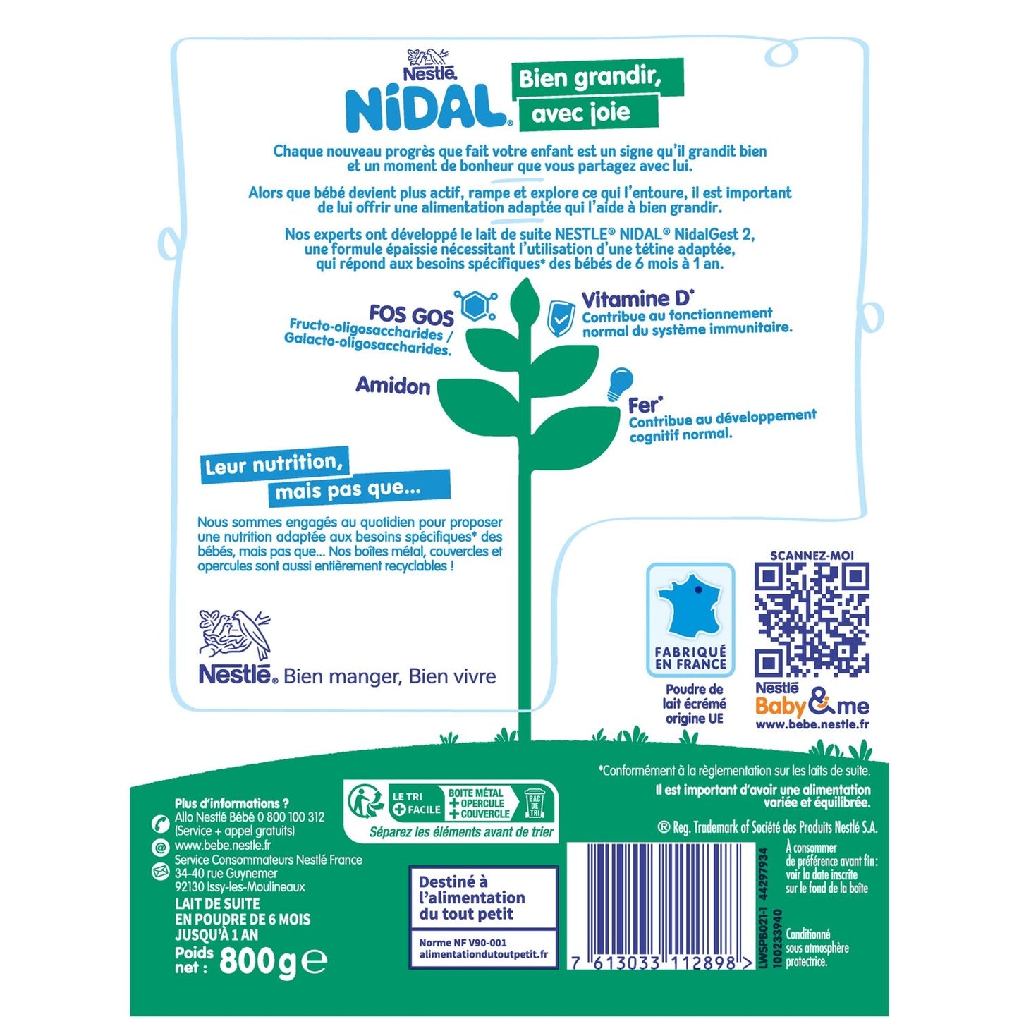 Lait Bébé en Poudre 2ème Âge NIDAL