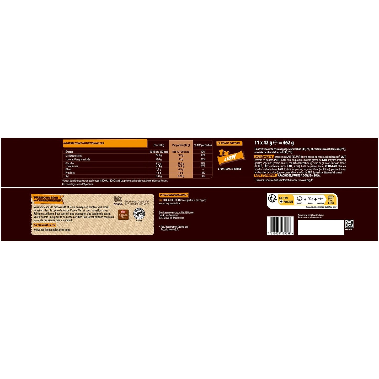 Barres Chocolatées Lait Caramel LION