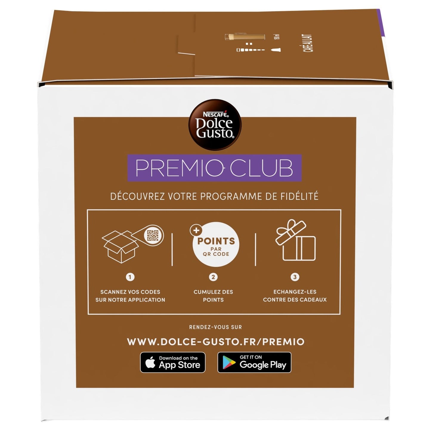 Café au Lait Capsules Intensité 7 NESCAFE DOLCE GUSTO