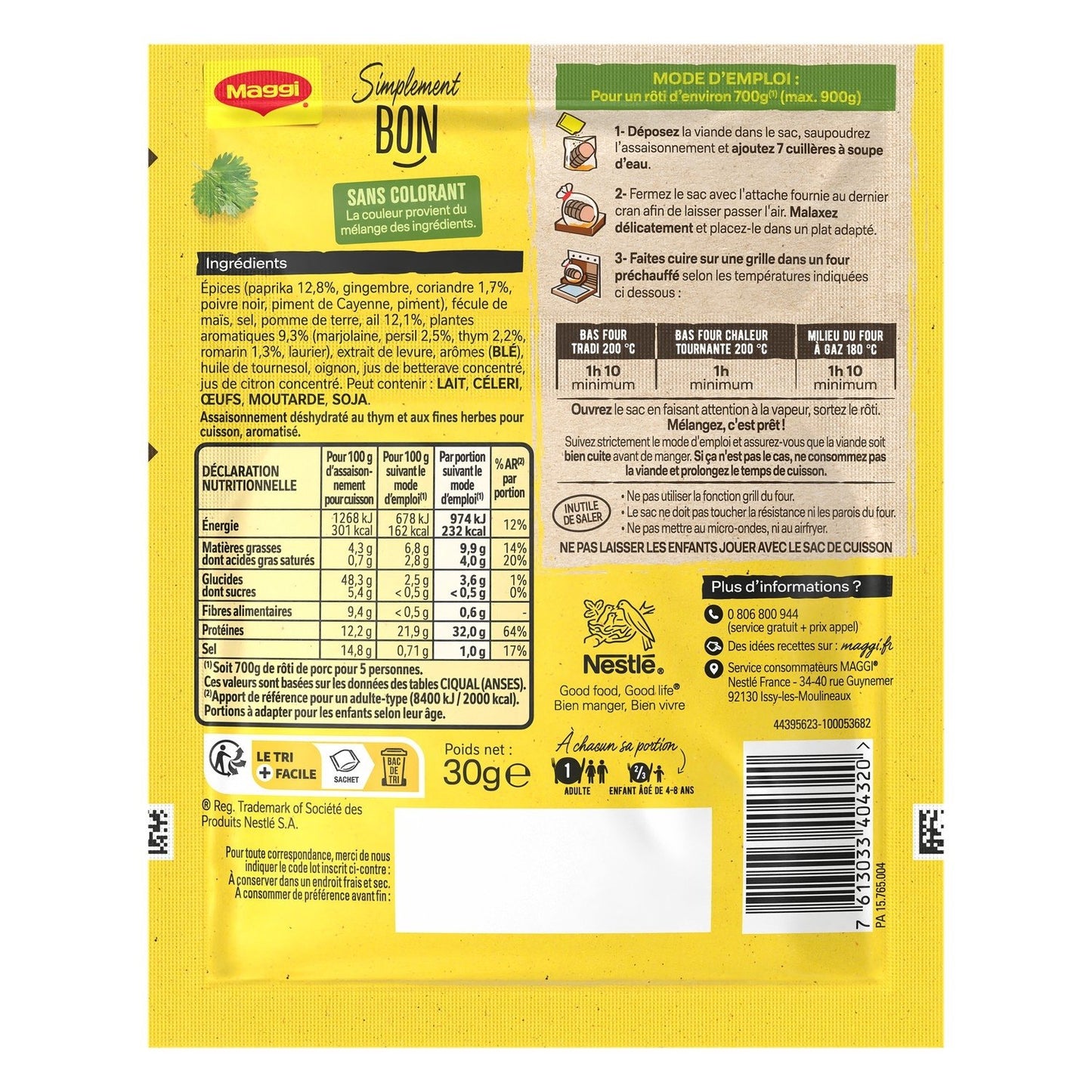 Papillotes Rôti Thym Fines Herbes MAGGI