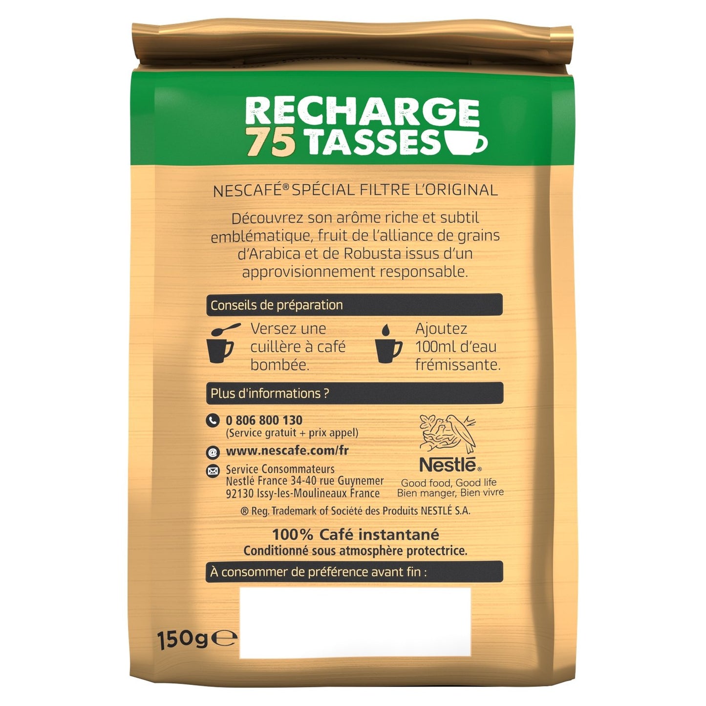 Café Soluble Spécial Filtre NESCAFE
