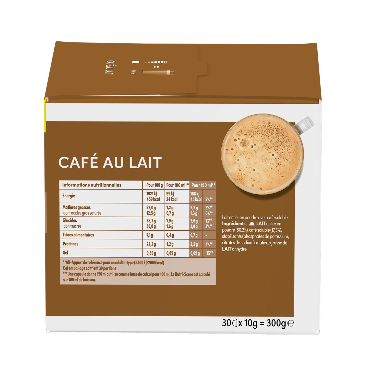 Café au Lait Capsules Intensité 7 NESCAFE DOLCE GUSTO