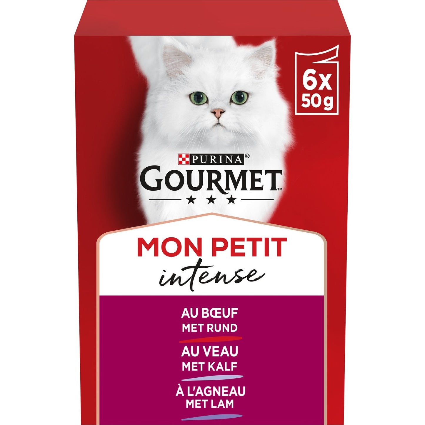 Pâtée pour Chat Adulte en Sauce Boeuf Veau Agneau Mon Petit GOURMET