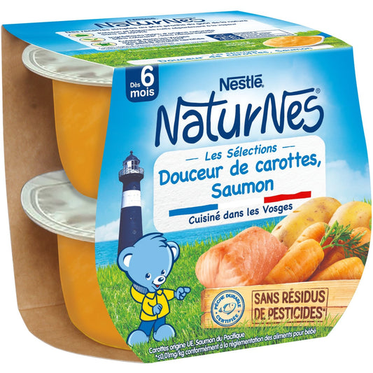Plat Bébé Dès 6 Mois, Carottes Saumon NATURNES