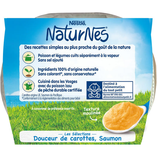 Plat Bébé Dès 6 Mois, Carottes Saumon NATURNES