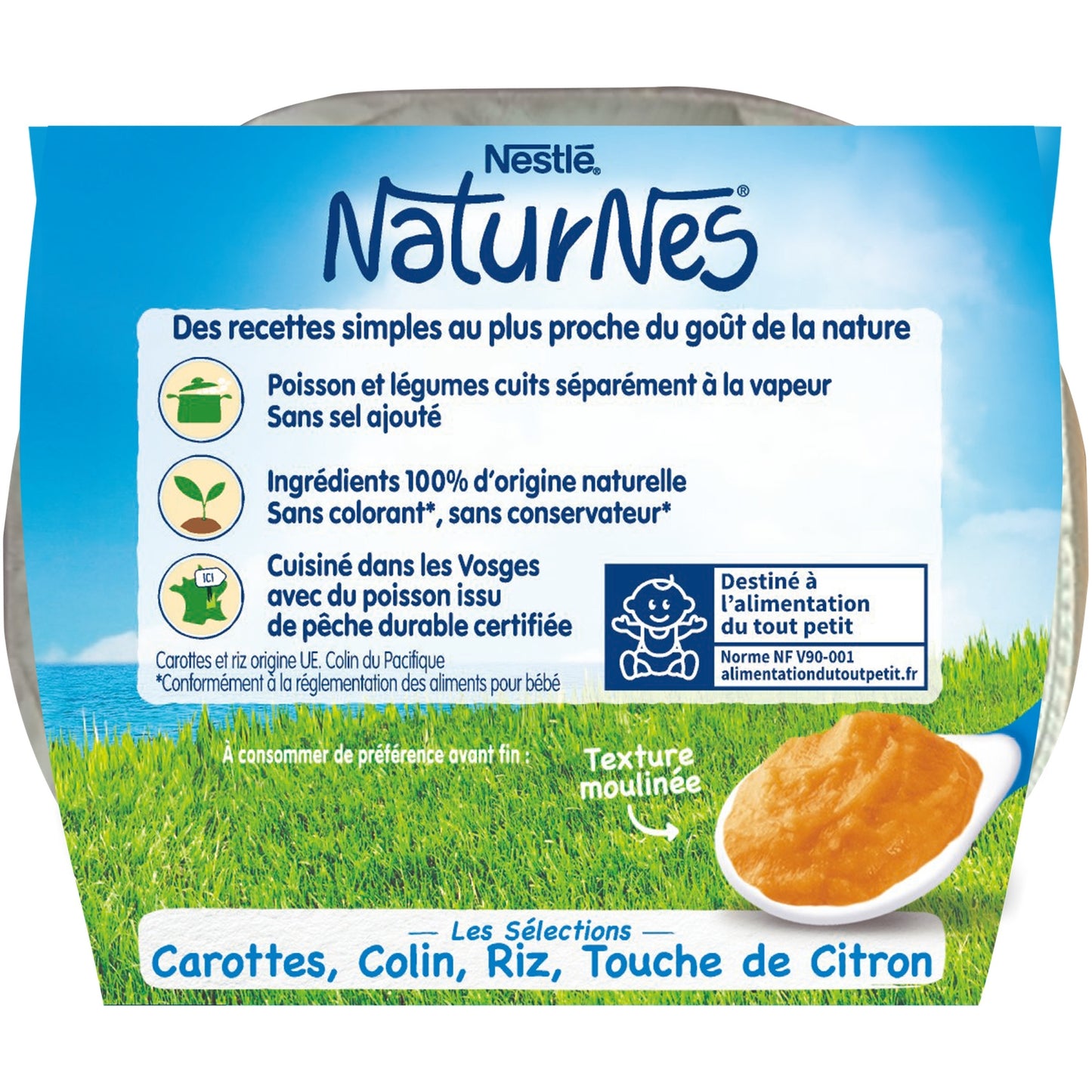 Plat Bébé Dès 6 Mois, Carottes Merlu Riz NATURNES