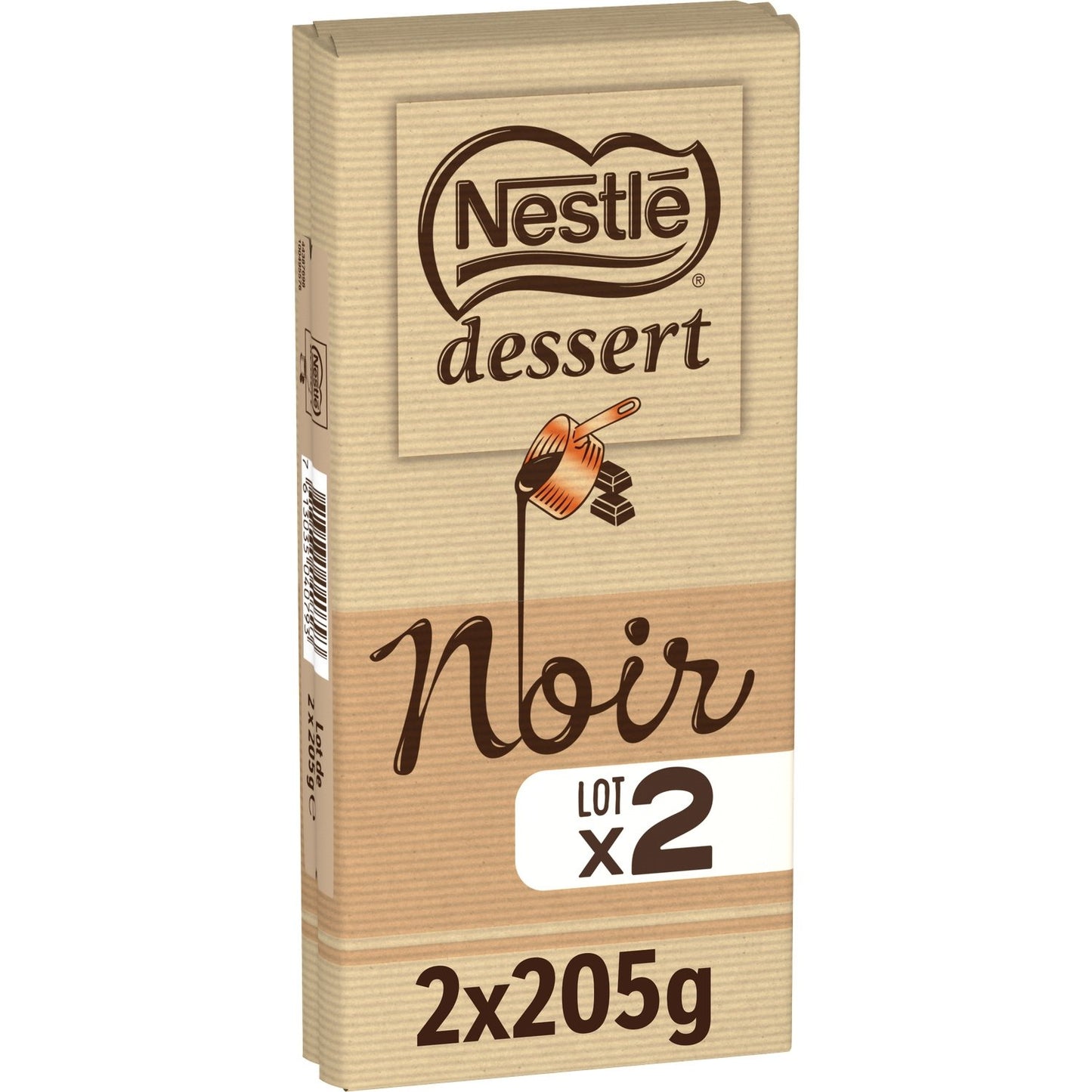 Tablette de Chocolat Noir Dessert NESTLE le lot de 2 tablettes de 205g
