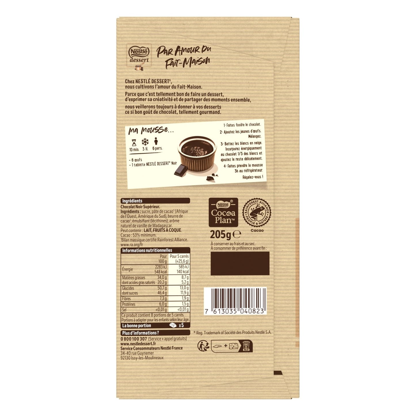 NESTLE Dessertriegel mit dunkler Schokolade