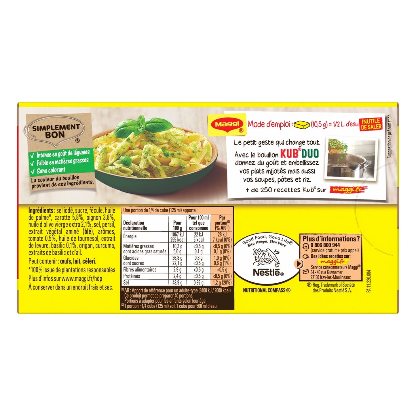 Bouillon Basilic Huile d'Olive pour Pâtes MAGGI