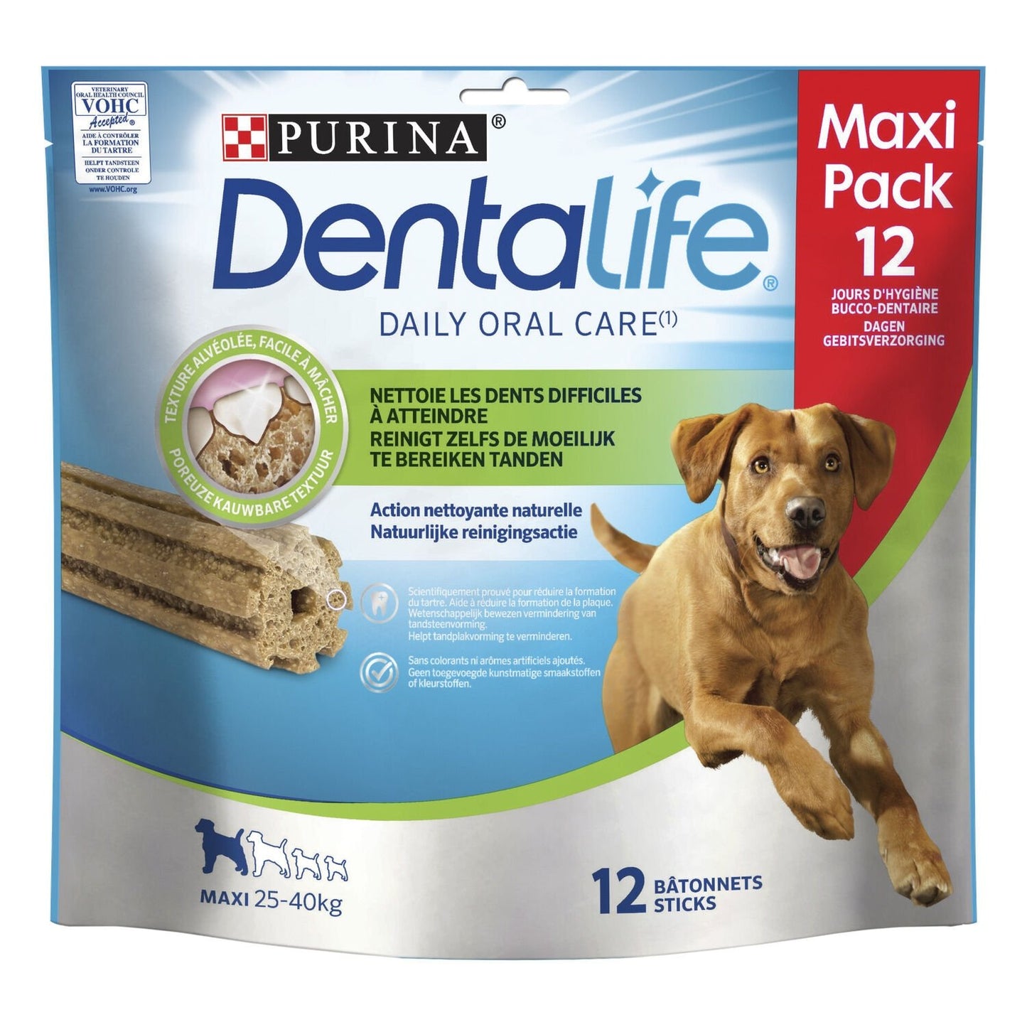 Friandises à Mâcher pour Chien Grand +25kg Hygiène Bucco Dentaire DENTALIFE le sachet de 12 bâtonnets - 426g