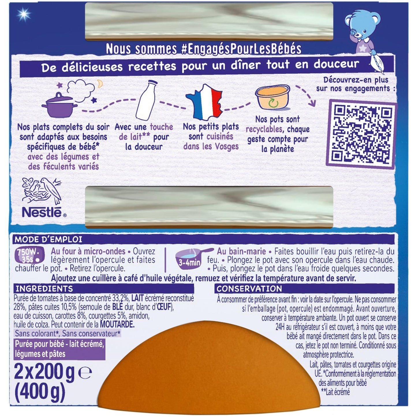 Baby-Abendessen ab 6 Monaten Tomaten Pasta P'tit Souper NESTLE